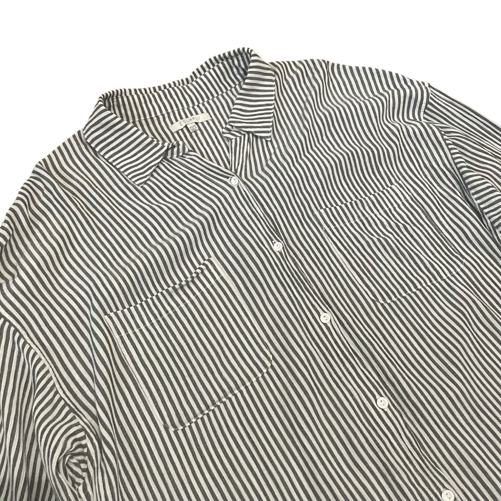 Z Supply Women's Black & White Striped Lalo Button-Up Long Sleeve Top Size XS/S - Picture 4 of 8